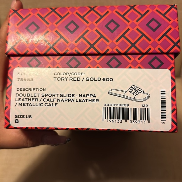 Tory Burch Red T Sport Slide Sandals - Picture 6 of 7